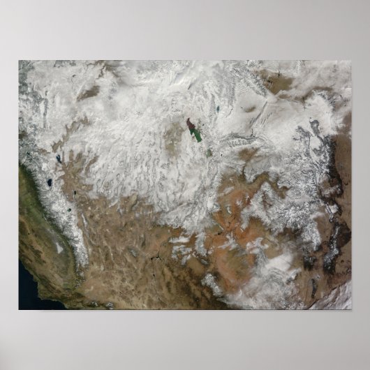 Satellietuitzicht van de westerne Verenigde Staten Poster (Voorkant)