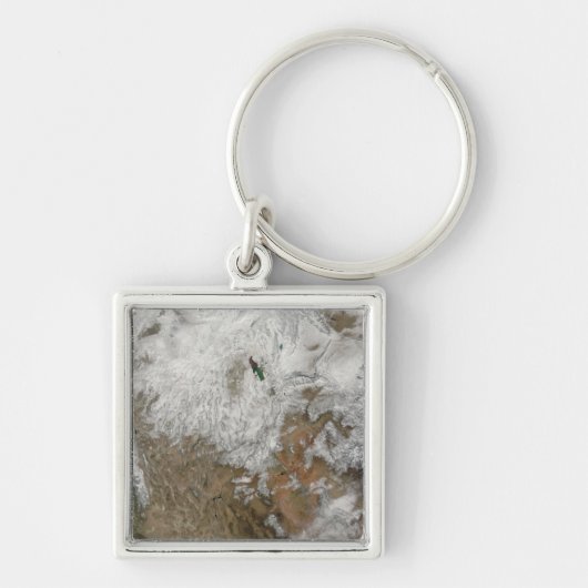 Satellietuitzicht van de westerne Verenigde Staten Sleutelhanger (Voorkant)