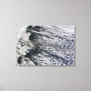 Satellietuitzicht van een aspluim canvas afdruk