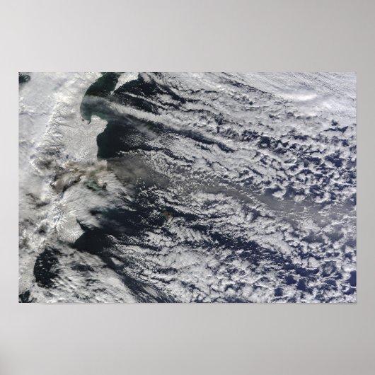 Satellietuitzicht van een aspluim poster (Voorkant)