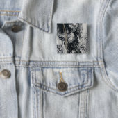 Satellietuitzicht van een aspluim vierkante button 5,1 cm (In situ)