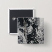 Satellietuitzicht van een aspluim vierkante button 5,1 cm (Voorkant /achterkant)