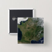 Satellietuitzicht van Frankrijk Vierkante Button 5,1 Cm (Voorkant /achterkant)