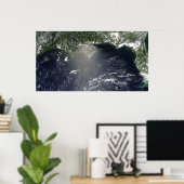 Satellietuitzicht van olielekken poster (Thuiskantoor)