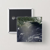 Satellietuitzicht van olielekken vierkante button 5,1 cm (Voorkant /achterkant)