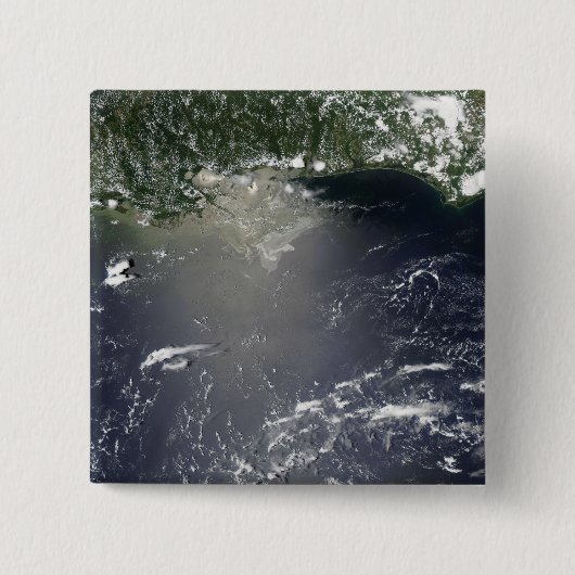 Satellietuitzicht van olielekken vierkante button 5,1 cm (Voorkant)