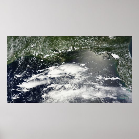 Satellietuitzicht van olieverlies 2 poster (Voorkant)