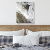 Satellietuitzicht van sneeuw en koud canvas afdruk (Insitu (Slaapkamer))