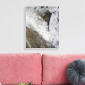 Satellietuitzicht van sneeuw en koud canvas afdruk (Insitu (Woonkamer))