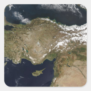 Satellietuitzicht van Turkije Vierkante Sticker