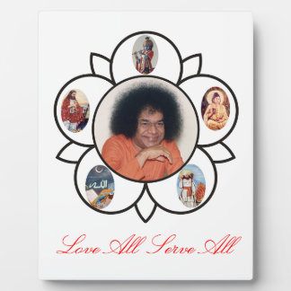Sathya Sai Baba op Foto Plaques met Esel Fotoplaat