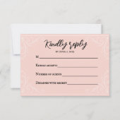 Satijn Blush Wedding RSVP Kaart (Voorkant)