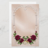 Satijn bruiloft 2 briefpapier (Voorkant / Achterkant)