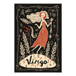 Satijn fotopapier Virgo Celestial Zodiac Foto Afdruk