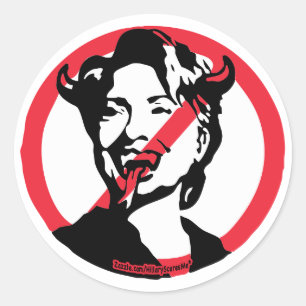 Satijn Hillary Anti-Hillary Sticker