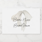 Satijn Ivoor Lint Bow Vrijgezellenfeest MINI Sparkling Wijnetiket (Enkel label)