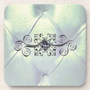 Satin à pinces plat et dessous de verre en diamant