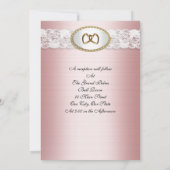 Satin and lace Wedding Invitation Pink Kaart (Achterkant)