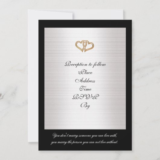 satin argenté faire-part de mariage (Dos)