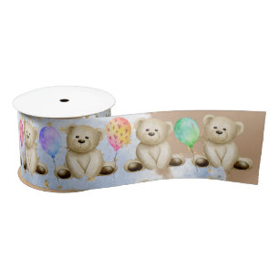 Satin Ballons d'ours en peluche ruban 3Satin