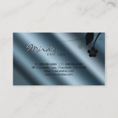 Satin bleu turquoise métallique de carte de visite (Dos)