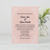 Satin Blush Photo Wedding Invitation Kaart (Staand voorkant)
