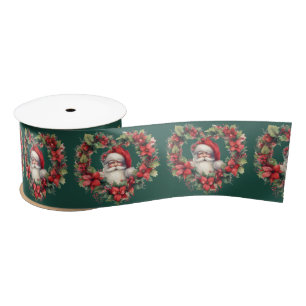 Satin Couronne florale en forme de coeur - Ruban du Père