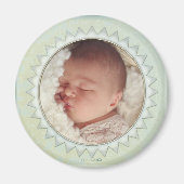 Satin Damask Pastel Green Baby Photo Magnet (Devant)