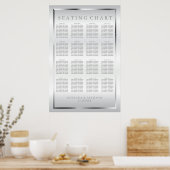 Satin d'argent et blanc - Tableau de sièges (Cuisine)