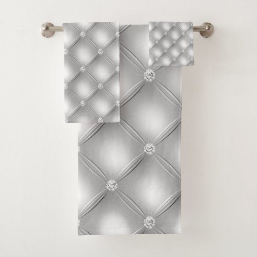 SATIN DE SALLE DE BAINS EN ARGENT GRAS DIAMONT SAT (En situation)