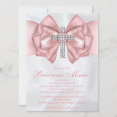 Satin Diamond Cross First Communion Invitation (Devant)