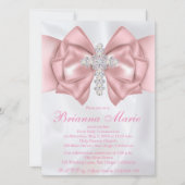 Satin Diamond Cross First Communion Invitation (Devant)