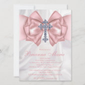 Satin Diamond Cross First Communion Invitation (Devant)