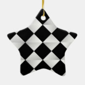 Satin Diamonds uit het midden van de eeuw - zwart- Keramisch Ornament (Achterkant)