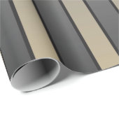 Satin Effect Stripes Pattern Black and Beige Cadeaupapier (Rol Hoek)