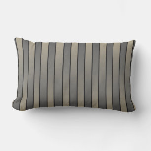 Satin Effect Stripes Pattern Black and Beige Kussen