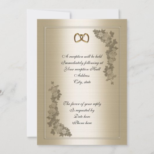 Satin élégant et faire-part de mariage (Dos)