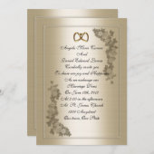 Satin élégant et faire-part de mariage (Devant / Derrière)