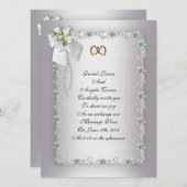 Satin élégant et faire-part de mariage (Devant / Derrière)