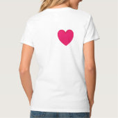 Satin gradiënt hart in neusroze / magenta t-shirt (Achterkant)