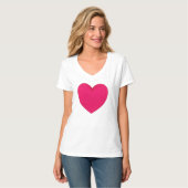 Satin gradiënt hart in neusroze / magenta t-shirt (Voorkant volledig)