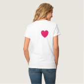 Satin gradiënt hart in neusroze / magenta t-shirt (Achterkant volledig)