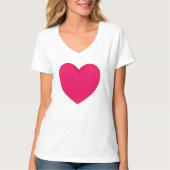 Satin gradiënt hart in neusroze / magenta t-shirt (Voorkant)