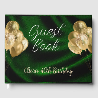 Satin Green Quinceanera Anniversaire Livre d'or