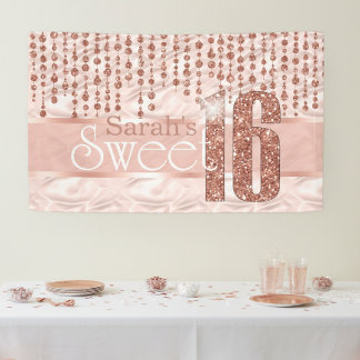 Satin Jewel Sweet Sixteen Roze Goud ID260 Spandoek