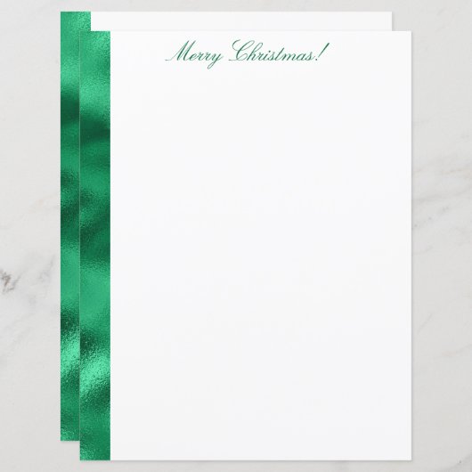 Satin Metallic Briefpapier met prettige kerst (Voorkant / Achterkant)