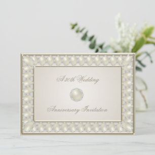 Satin Pearl 30e huwelijksverjaardag 5x7 uitnodigin Kaart