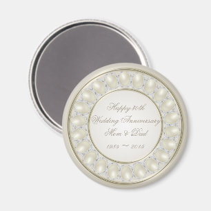 Satin Pearl 30ème Mariage Anniversaire Magnet