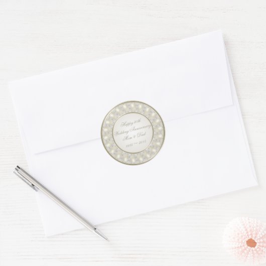 Satin Pearl 30th Wedding Jubileum Stickers (Envelop)
