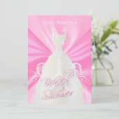 Satin Pink Religious Bridal Shower Invitations Kaart (Staand voorkant)
